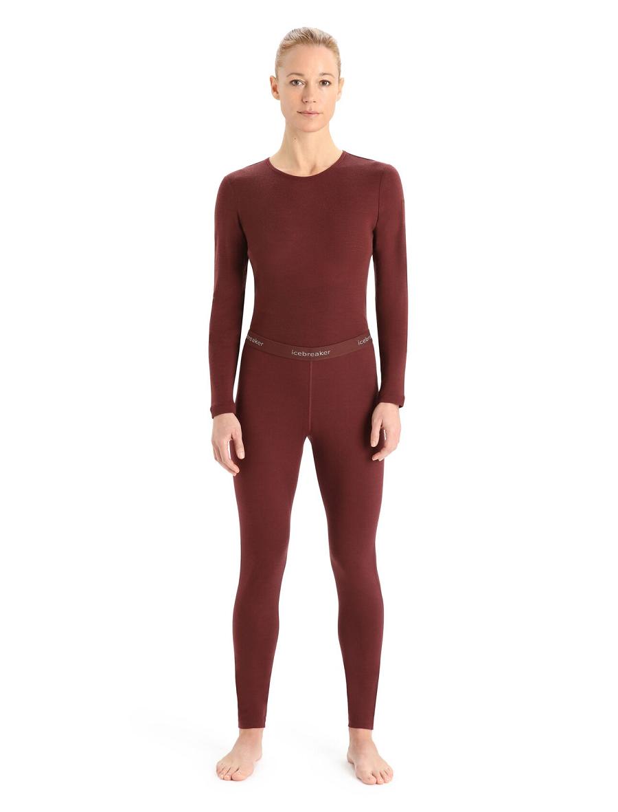 Espresso Icebreaker Merino 200 Oasis Thermal Leggings Women's One Piece & Sets | AU 1769GSOL